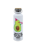 Mr. & Mrs. Panda Trinkflasche Avocado Feier mit Spruch in Weiß