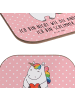 Mr. & Mrs. Panda Tischuntersetzer Einhorn Herz mit Spruch in Rot Pastell