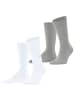 Burlington Socken 2er Pack in Weiß/Grau