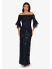 Adrianna Papell Langes Abendkleid Sequin Lace Combo Column Gown in midnight