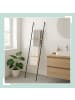 relaxdays Handtuchleiter in Schwarz/ Natur - (B)45 x (H)164 x (T)2 cm