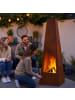 relaxdays Gartenkamin "Edelrost" in Braun