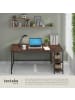 tectake Computer-Schreibtisch Canton 120 x 60 x 75,5 cm, Industrial Holz dunkel, rustika