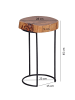 KADIMA DESIGN Beistelltisch AKOLA Massiv-Holz Wohnzimmer-Tisch Metallbeine in Akazie