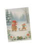 Mr. & Mrs. Panda Postkarte Bär und Maus Schlitten Design ohne Sp... in Weiß