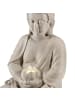 MARELIDA LED Solar Brunnen Buddha Zierbrunnen H: 55cm in grau