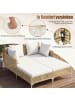 COSTWAY Sonnenliege 2 Personen Polyrattan Doppelliege mit Sitz- & Rückenkissen in Beige