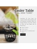 COOTAB Cooler Table 4-in-1 Loungetisch mit Edelstahl-Kühler Dubai 45 cm in schwarz