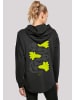 F4NT4STIC Oversized Hoodie Blumen Muster in schwarz