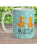 Mr. & Mrs. Panda Becher Füchse Liebe mit Spruch in Türkis Pastell
