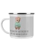 Mr. & Mrs. Panda Camping Emaille Tasse Brautjungfern Party mit S... in Heather Grey