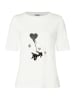 More & More softes Halbarmshirt, Herzprint in offwhite