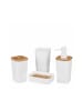 relaxdays 4-teiliges Badaccessoires-Set in Weiß