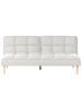 Beliani 3-Sitzer Sofa SILJAN in Weiß/Braun - (W) 177 x (H) 80 x (L) 80 cm