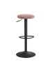 KADIMA DESIGN Barhocker | Höhenverstellbar 58-79cm, Eisen, Samt in Rosa