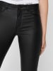 JACQUELINE de YONG Skinny Jeans Leder Optik High Waist Stretch Coated Denim Pants in Schwarz