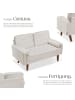 tectake Sofa Skagen, 135 x 76 x 85 cm, Samtoptik creme