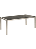 Beliani Gartentisch VERNIO in Schwarz/Silber - (W) 90 x (H) 76 x (L) 180 cm
