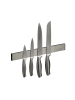 relaxdays Magnetleiste in Silber/ Schwarz - (B)30 x (H)4 x (T)1 cm