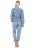 NORMANN Frottee Pyjama langarm Schlafanzug Bündchen Streifen in hellblau