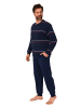 NORMANN Schlafanzug lang Pyjama Bündchen Kuschel interlock - 86885 in marine