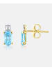 Diamant L'éternel Ohrstecker, mit Blautopas, 375 Gelbgold