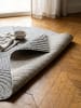 KADIMA DESIGN Flachgewebe-Teppich Hoch-Tief Bögen 3D Relief Pflegeleicht in Silber