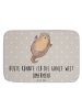 Mr. & Mrs. Panda Badezimmerteppich Otter Umarmen mit Spruch in Grau Pastell