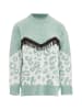 IMANE Damen Strickpullover in Lagune Wollweiss