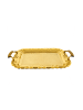 Almina 2er-Set Serviertabletts aus hochwertigem 18/10 Edelstahl in Gold(Motiv11)