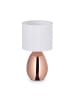 relaxdays Tischlampe in Kupfer/ Weiß - (H)33,5 x Ø 18 cm