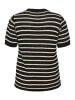 KAFFE curve Strickpullover KCisabel in Black/Antique white Stripe