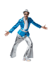 tectake Schillerndes Disco-Outfit aus Glanzstoff, blau