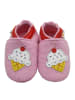 Yalion Rosa Woll-Krabbelschuhe "Ice Cream“	