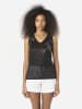 KOROSHI Damen-Tanktop mit Glitzer in Schwarz