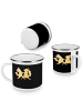 Mr. & Mrs. Panda Emailletasse 45. Hochzeitstag Messinghochzeit m... in Schwarz