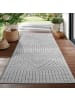 KADIMA DESIGN Teppich In-/Outdoor Kurzflor Skandi 3D-Design Polypropylen Balkon in Silber