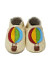 Yalion Elfenbeinfarbene Baby-Leder-Laufschuhe Heißluftballonmotiv