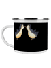 Mr. & Mrs. Panda Camping Emaille Tasse 1. Hochzeitstag Papierhoc... in Schwarz