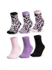 Occulto 6er Pack Damen Leo Socken Leonie in Pink-Lila-Schwarz