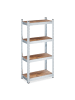 relaxdays 2 x Schwerlastregal in Braun/ Silber - (B)60 x (H)120 x (T)30 cm
