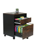 relaxdays Rollcontainer in Braun/ Schwarz - (B)40 x (H)57 x (T)40 cm