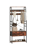HOMCOM Garderobenständer-80L x 30B x 180H cm-Rustikal-Braun