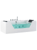Beliani 5-tlg Whirlpool Badewannen SAMANA in Weiß/Schwarz/Silber