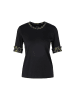 MARC CAIN Jersey-Shirt mit Print-Details in Schwarz