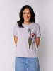wat? Apparel T-Shirt Blume in Wasserfarbe 05 in Lavender
