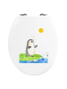 Mr. & Mrs. Panda WC Brille Pinguin Surfer ohne Spruch in Weiß