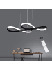 ZMH LED Pendelleuchte modern in Schwarz 47W Dimmbar mit Fernbedienung