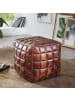 FineBuy Hocker und Sitzsäcke in Braun / Leder / 39x39x41