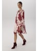 Aniston SELECTED Plisseekleid in creme-bordeaux-silber